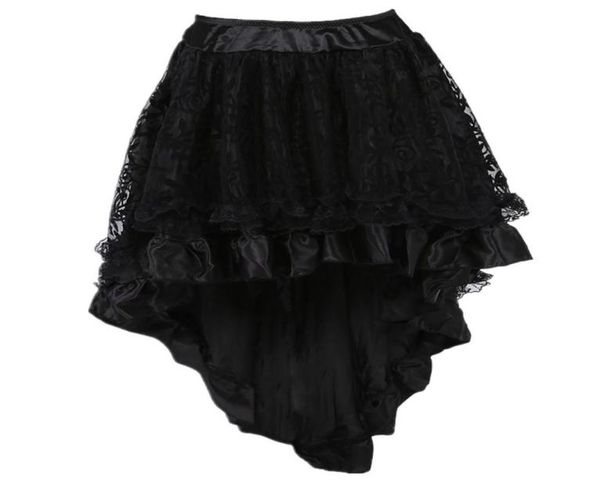 

women retro ruffle skirts lolita floral lace overlay and voluminous layered hilo mini skirt plus size party corset costume skirt2437804, Black