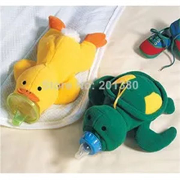 

turtle duck baby feeding bottle insulation bag newborn plush toy thermal bag bottles holder bebe feeder cover milk bottle case a2, Black