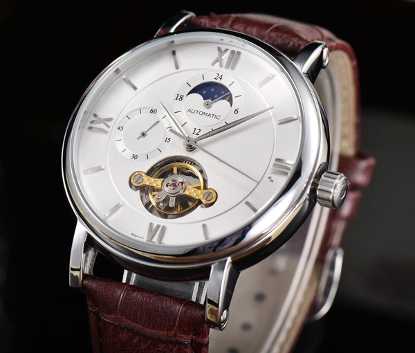 

full function luxury watch men aaa quality precision durability automatic movement watchs waterproof luminous montre mechanical watch aaa003, Slivery;brown