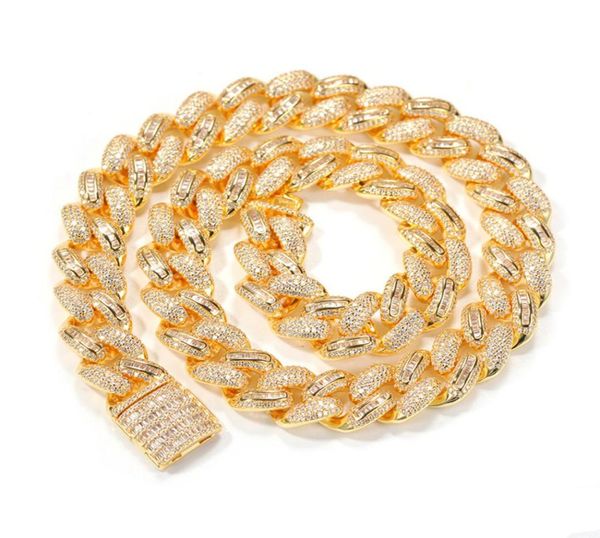 

new comings men chain necklace 15mm 18inch24inch 18k yellow gold plated bling cz cuban chain necklace bracelet for men hip hop je2454265, Silver