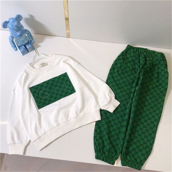 

baby girls boys clothing sets children casual clothes 2023 spring kids vacation outfits fall cartoon long sleeve t shirt pants 100cm-160cm k, White