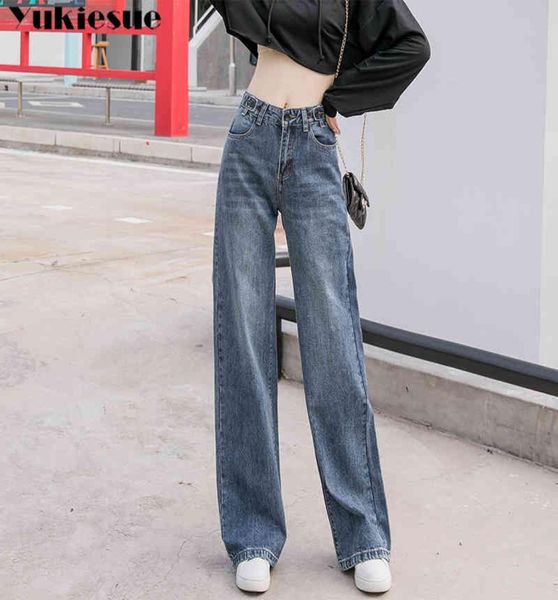

high waist plus size boyfriend jeans for women ripped long mom jeans vintage full length denim jeans woman pants female 2105195344374, Blue