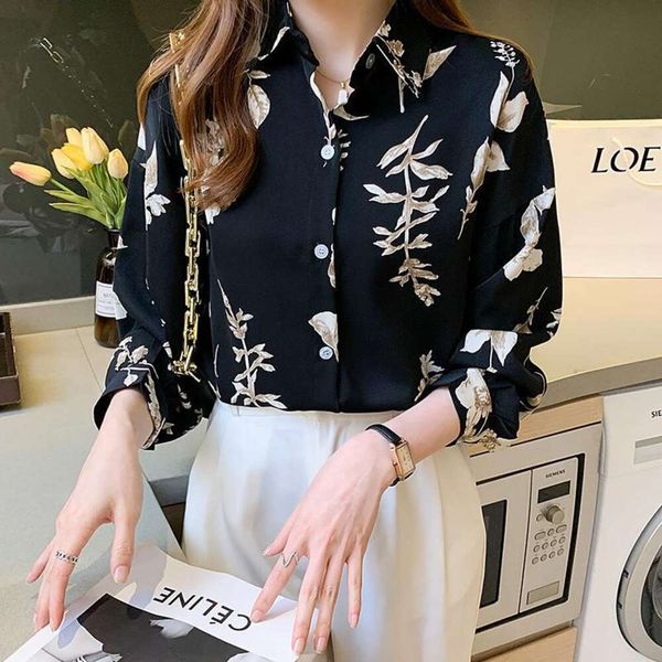 

chiffon blouse autumn elegant commuter long sleeve, White