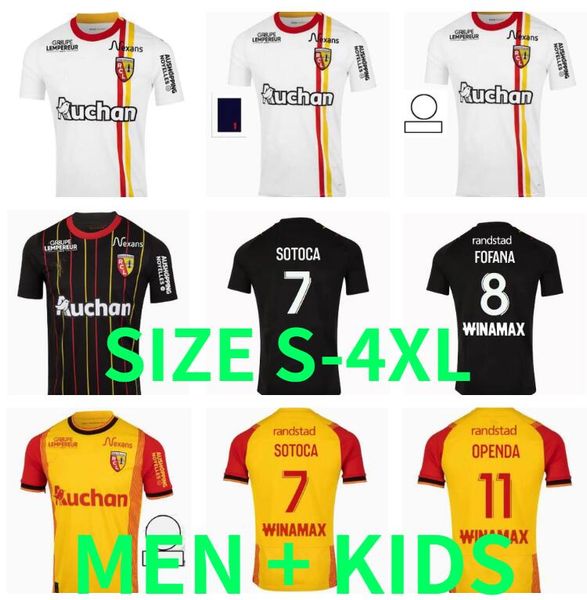 

maillot rc lens 23 24 soccer jerseys home yellow frankowski kakuta openda ganago sotoca fofana football shirt 2023 kids notre sang estor siz, Black