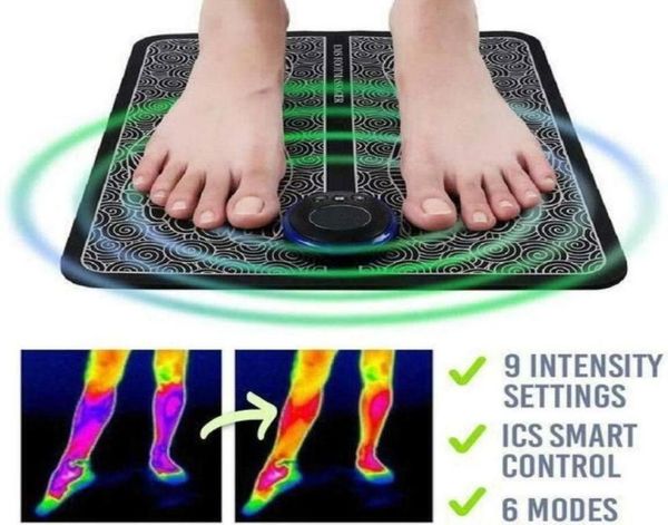 

electric ems foot massager pad feet muscle stimulator leg reshaping massage mat relieve ache pain health care drop resistance band2157827