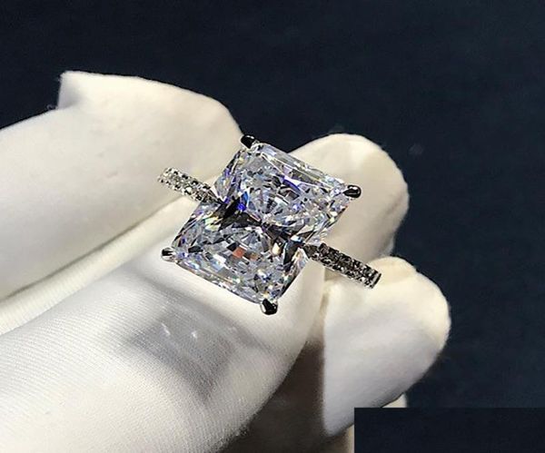 

band rings radiant cut 3ct lab diamond ring 925 sterling sier bijou engagement wedding for women bridal party jewelry dro dhuq24223277, Silver