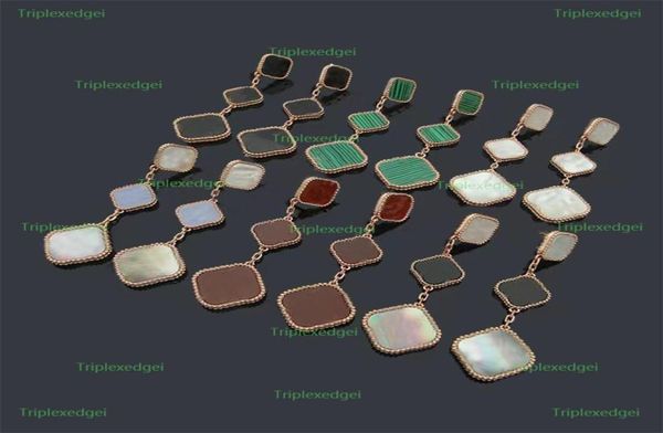 

2022 new fashion woman charm earrings brand classic designer fourleaf clover earring natural mother shell plated 18k gold earring7861546, Golden