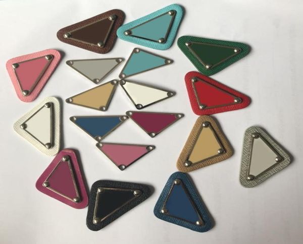 

new arrival metal leather triangle letter diy jewelry accessories multicolor triangle accessories for bag jewelry cloth whole1558609, Blue;slivery