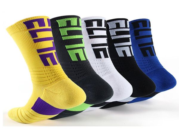 

2020 whole thick protective sport towel cushion elite crew basketball gym athletic mid tube socks for men5228535, Black