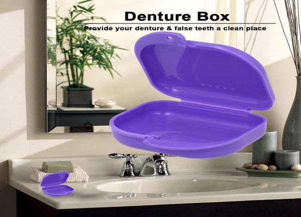 

dentures box of false teeth bath clean container fixed denture stents8170088