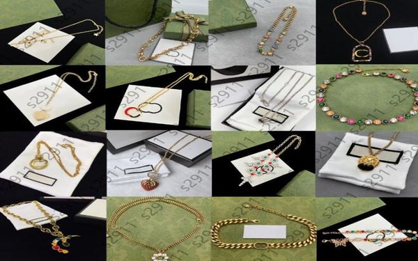 

fashion jewelry women designer necklace classic luxury chain set auger necklaces crystal rhinestone womens necklace 20 style no bo5487243, Silver