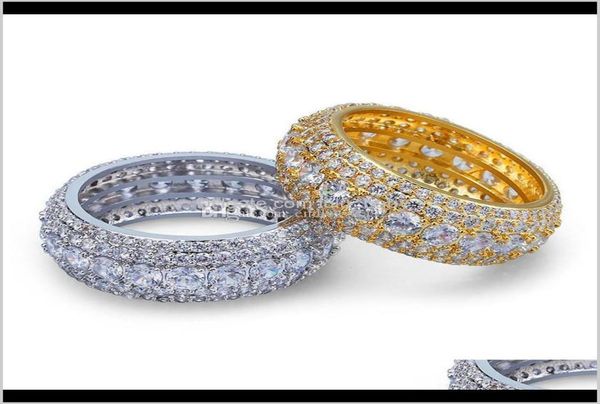 

cluster rings hiphop diamond for men 18k gold plated jewelry bling cubic zirconia hip hop 4xpnn h3kaj5100608, Golden;silver