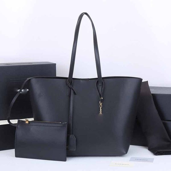 

cowhide shopping bag designer women tote bag large capacity luxury handbag solid color stylish shoulder bag multifunctional zipper switch cl