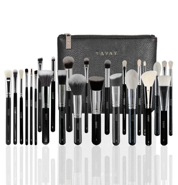 

yavay 25pcs pennelli makeup brushes set professional blending premium artist yavay leather bag make up cosmetic brush tools kit7041767