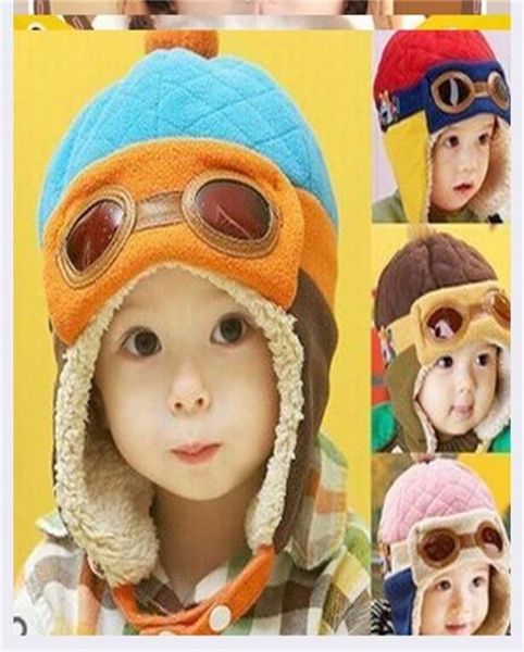 

boys winter warm cap beanie pilot crochet earflap hats knit baby hat gorro drop 24c38182379, Yellow