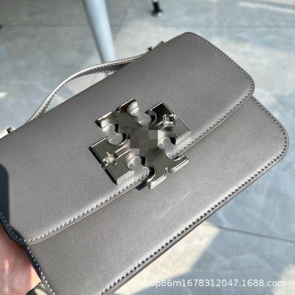

designer bag 2024 early launch new tb women's cowhide show style one shoulder grey decorative buckle cross body chain organ tofu small