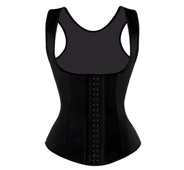 

steel boned underbust corset waist trainer latex vest rubber hooks bustier plus size xs6xl lingerie1785016, Black;white