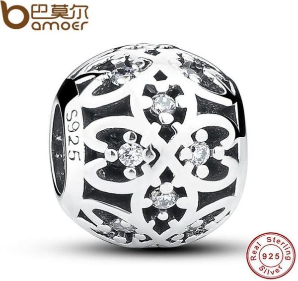 

whole 925 sterling silver ball charm fit bme bracelet intricate lattice openwork original bracelet charm with clear cz diy jew56734054195, Black