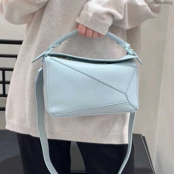 

designer puzzles bags new geometric bag glacier blue small spliced diamond checker bag high capacity boston bag
