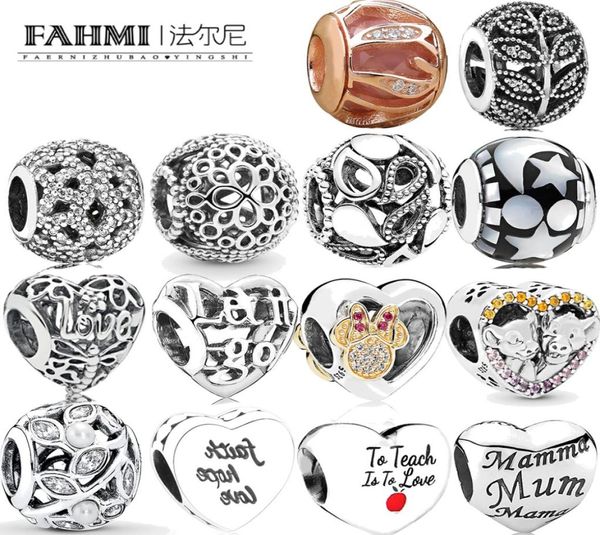 

fahmi 100 925 sterling silver charming heart leaf pearl mosaic teardrop flower tiger heart shaped charm beaded5721167, Black