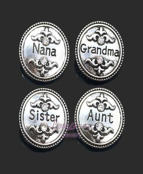 

w283 nana flowers 18mm 20mm rhinestone metal button for snap button bracelet necklace jewelry for women silver jewelr6907898