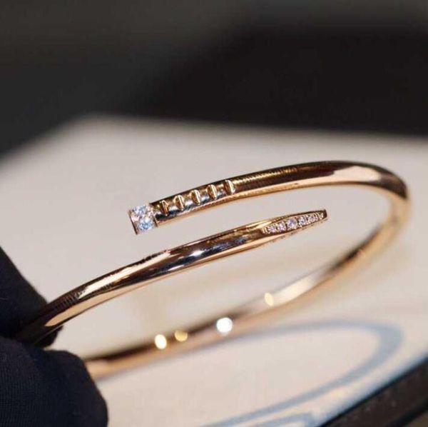 

v gold material nail punk widethick bracelet with diamond in three colors plated for women and man engagment jewelry gift have st3453865, Golden;silver