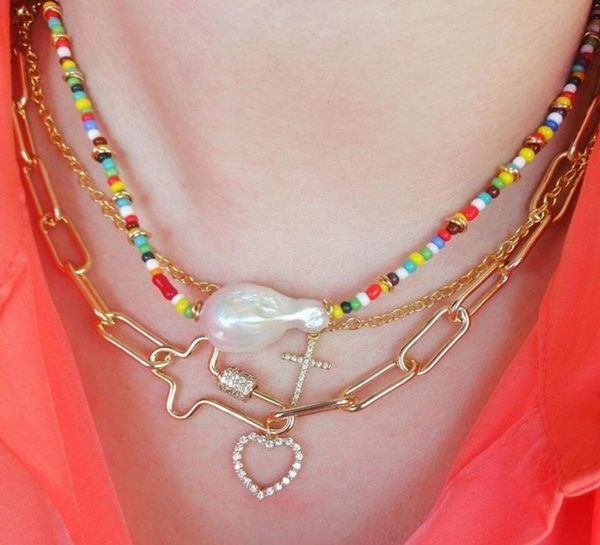 

hiphop style long chain necklace shiny zircon spiral buckle pendant accessories man women fashion punk neck jewelry 2021 chains8264887, Silver