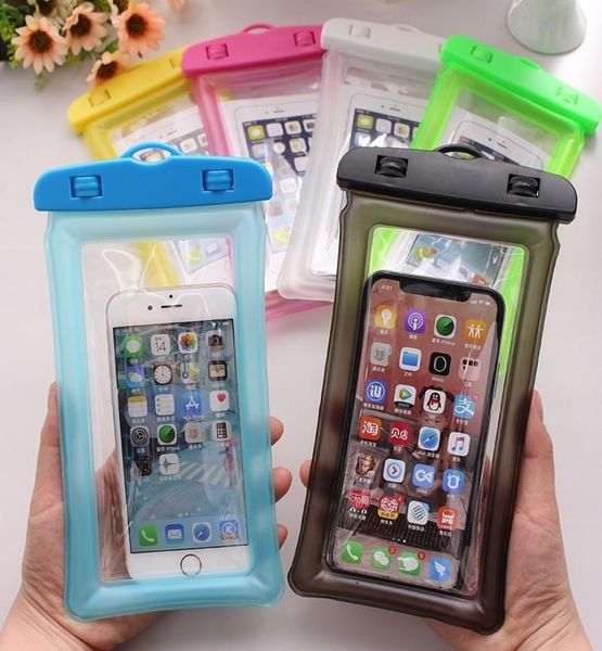 

clear waterproof dry pouch case pvc protective mobile phone bag swimming touch screen floating air bag for mobile phone camera h263772472, Black