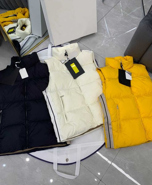 

23AW Mens Vests Women Jacket Parkas Down Coat Fashion Short Vest Style Slim Outfit Windbreaker Pocket Lady Warm Coats -2XL, Yellow