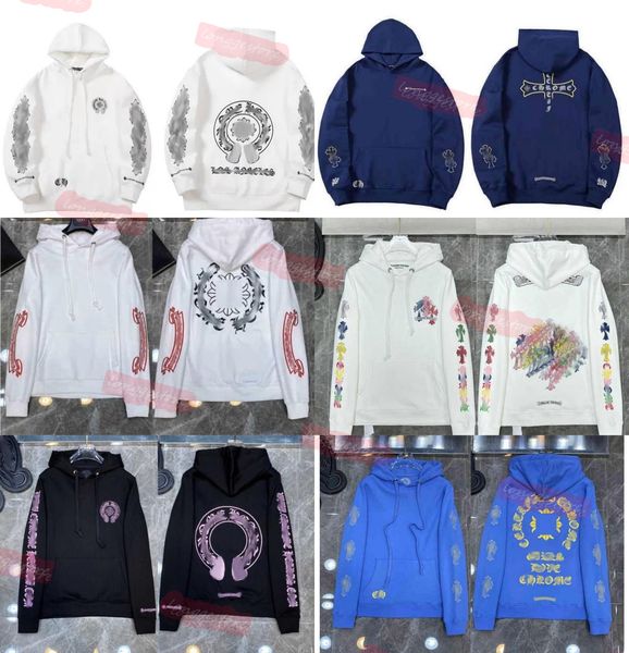 

designer mens hoodies designer chrome winter sweatshirts heart hoodie ch long sleeve jacket loose coat hooded hoody men woman hip hop chrome, Black
