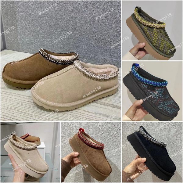 

tasman slippers luxury designer autumn and winter women tazz woolen slippers fashion keep warm mini platform boot disquette shoes outdoors s, Black