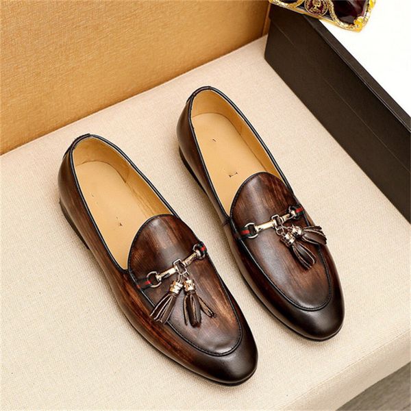 

big size 6-11 designers mens shoes genuine leather flats business formal shoes mens party dress brogues oxfords derby shoes zapatos hombre, Black