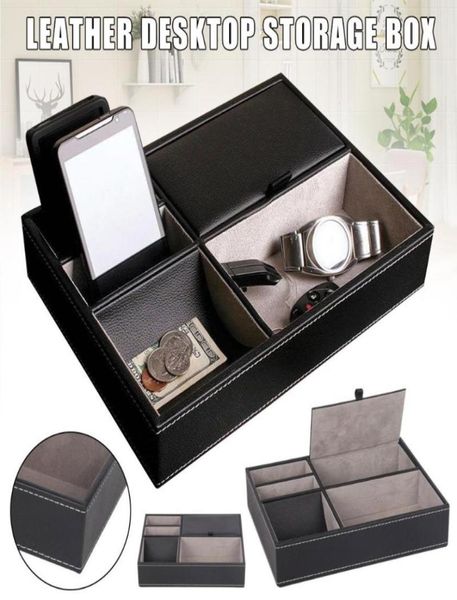 

jewelry pouches bags pu leather watch protective box case ring display storage tray deskholder organizer for women men j556003537, Pink;blue