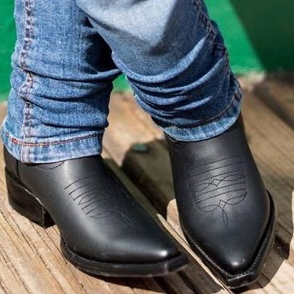 

boots black men zipper brown ankle business handmade western size 38 mens 230814