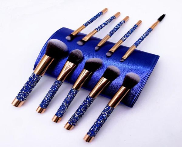 

diamond studded makeup brushes 10 pcs set cosmetics brush with bag foundation kabuki blush eyeshadow powder brush make up tool5364622