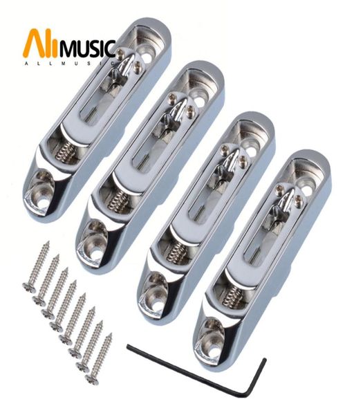 

a set 4 string individual 4 string bass guitar bridge saddles tailpiece chromegold8255103