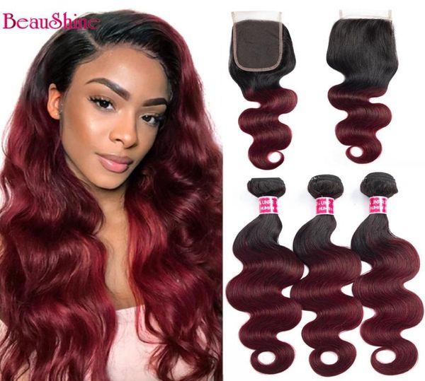 

gagaqueen hair ombre brazilian body wave with closure 1b99j two tone ombre brazilian human hair bundles with lace closure1958058, Black;brown