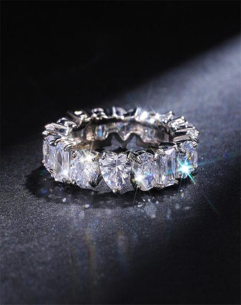 

choucong brand new dexule jewelry 925 sterling silver multi shape gemstones cz diamond women wedding engagement band ring for love7453600, Slivery;golden