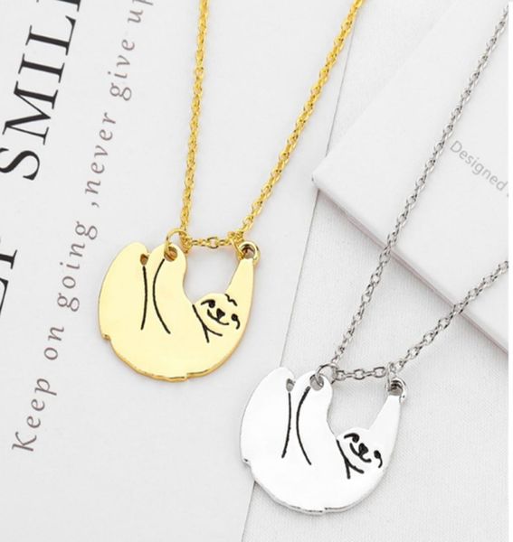 

fashion goldsilver sloth necklace tiny animal pendant sloths jewelry cute animal charm necklace animal necklace pendant fjj2142661433, Red;brown