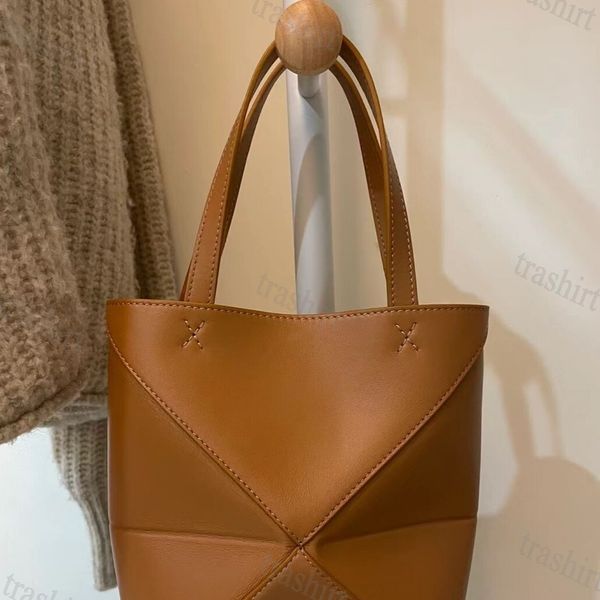 

designer bag genuine leather handbag shoulder bucket woman bags puzzle clutch totes crossbody geometry square contrast color patchwork purse