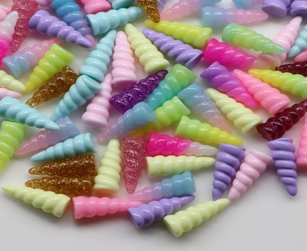 

25mm unicorn horn cabochon variety mixed colors resin charm pendant supply accessories kawaii jewelry decoden phone case5173055, Black