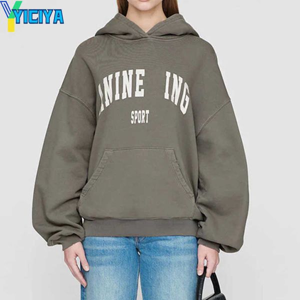 

yiciya hoodie ab brand letter printing green sweatshirt women clothing winter hoodies long sleeve sweater y2k hood design 2023, Black