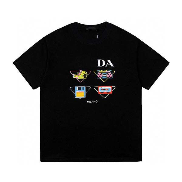 

men's plus tees & polos round neck embroidered and printed polar style summer wear with street pure cotton t-shirts 651, Black
