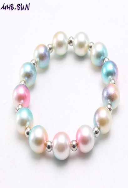 

fashion rainbow beaded bracelets strands for kids girls colorful acrylic bead bracelet children cartoon party jewelry gifts1175932, Black