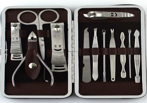 

2pcs nail manicure set and kit pedicure scissor tweezer knife ear pick utility nail clipper kit stainless steel nail care to6412154