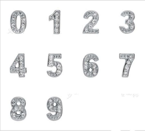 

rhinestones silver plated number 09 alloy floating charms fit for glass locket diy jewelrys 100pcslot5400288, Bronze;silver