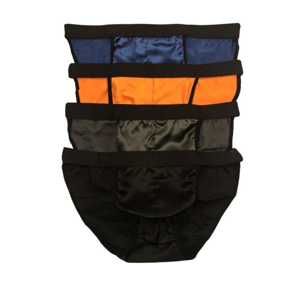 

mens bikini briefs 4 pair 100 pure silk satin underwear underpants size us s  l xl xxl4997987, Black;white
