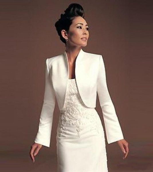 

elegant satin bride bolero jackets white wedding boleros long sleeves wedding capes boleros bridal prom special occasion shawls br8264266