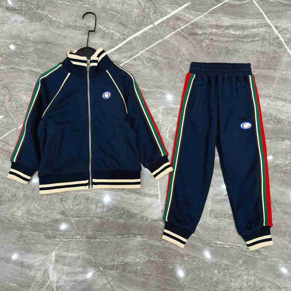 

tracksuits designer autumn baby sports suits size 90-160 cm 2pcs multi color striped design zippered jacket and leggings july27, White