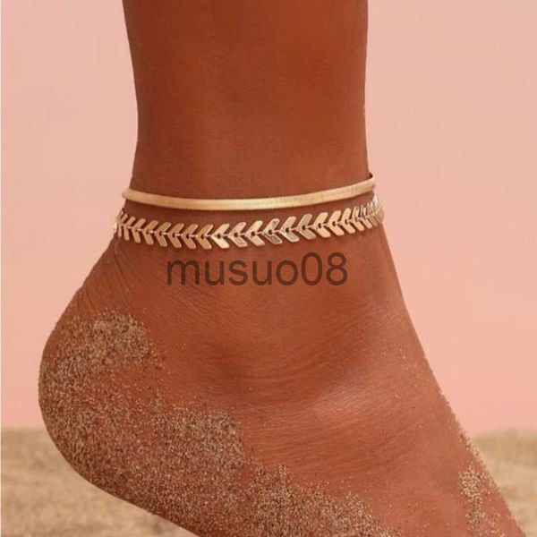 

anklets new fashion fish bone snake chain anklet women temperament 2 color handmade stainless steel chain anklet for women jewelry gift j230, Red;blue